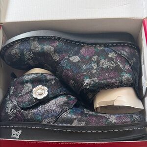 Alegria Ankle Boots - Black and Multicolor Floral